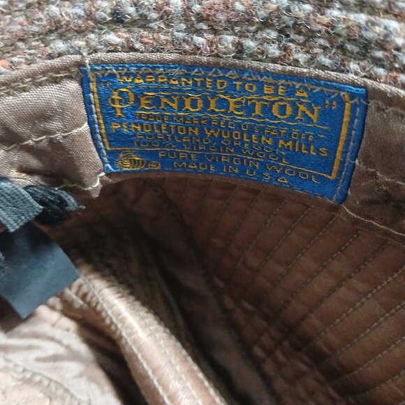 Vintage 1960's Pendleton 100% Virgin Wool Fedora Bucket Hat Cap Made in USA Med - Picture 4 of 9